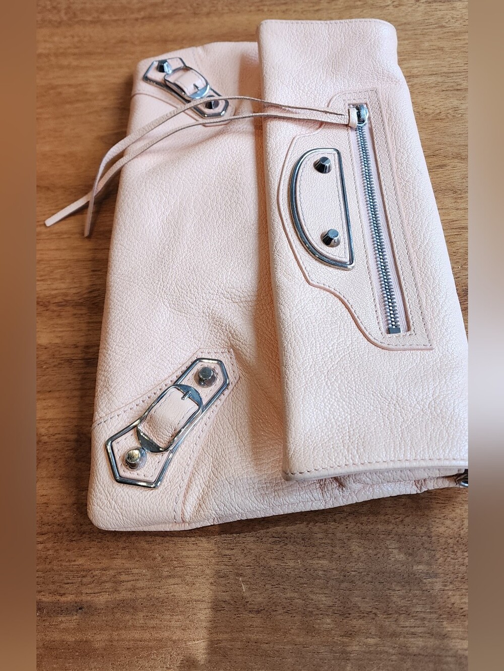 Balenciaga Metallic Edge Classic Envelope Bag Clutch - Pale Pink/Peach - Picture 3 of 16